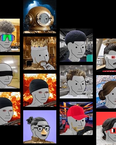 Collage of custom NPC PFPs from the Non-Playable Customs collection